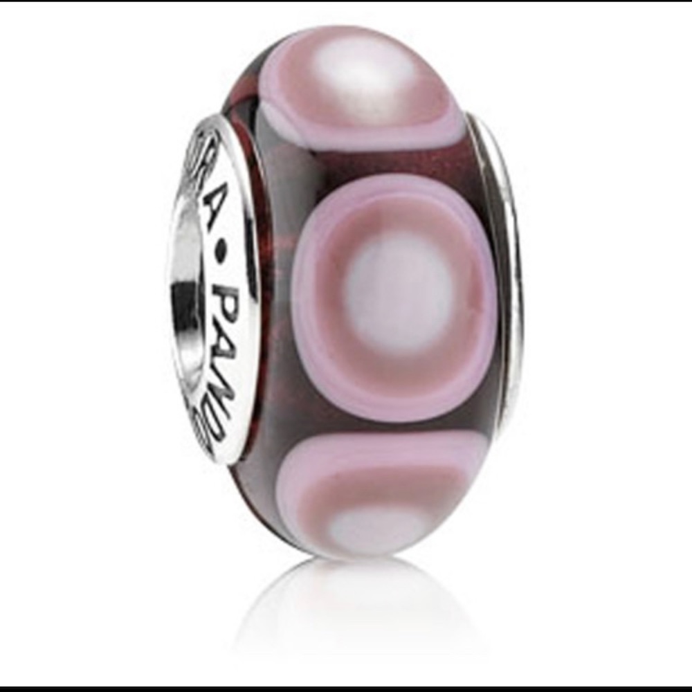 Pandora purple Murano glass stepping stone charm